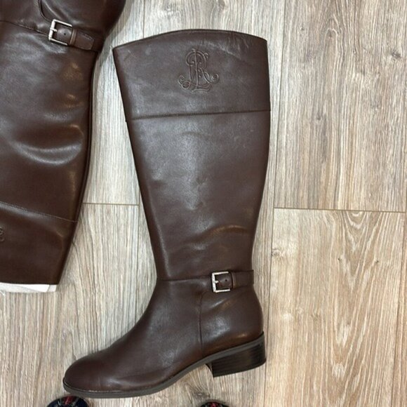 Ralph Lauren  brown WOMEN''S  Elegant leather riding boots size 9.5 NEW - Picture 4 of 11